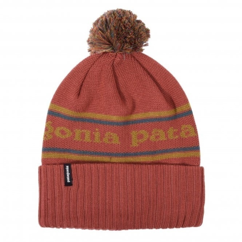 Patagonia
Powder Town Beanie Park Stripe Knit Spanish Red NWT